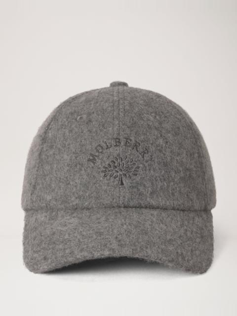 Mulberry Solid Wool Baseball Cap Foggy Grey Cotton