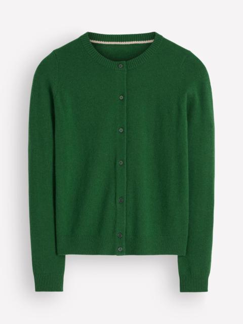 BODEN Elsie Cashmere Crew Cardigan-Fresh Green