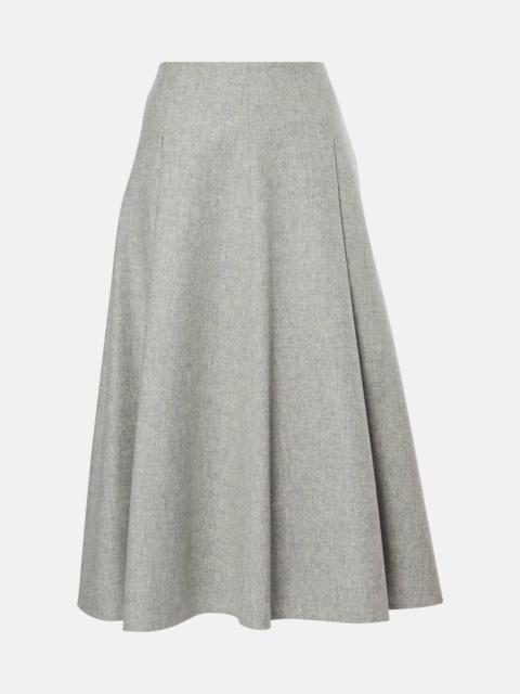 Brunello Cucinelli Wool and cashmere flannel midi skirt