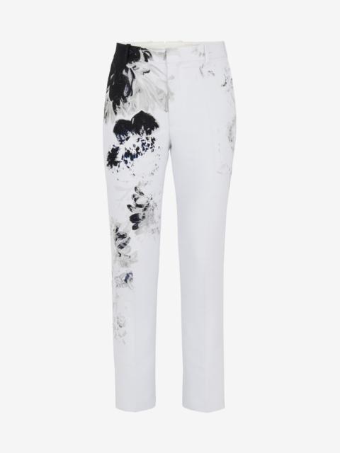 Alexander McQueen Men's Tailored Cigarette Trousers in Black/white