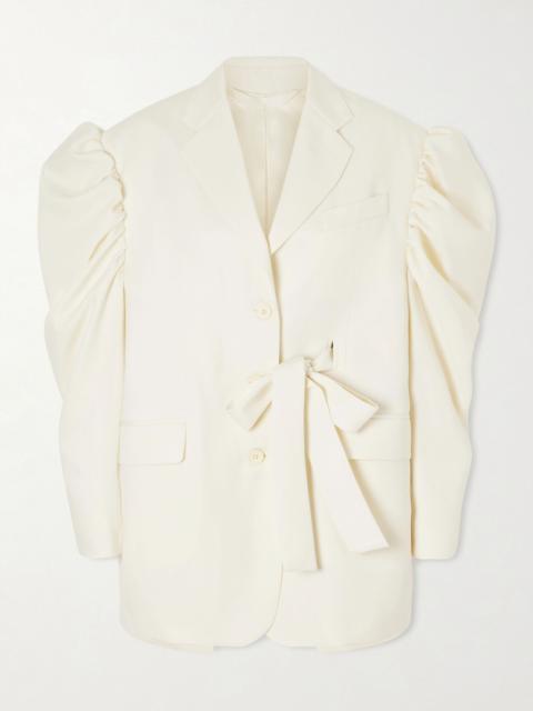Simone Rocha Open-back woven blazer Cream