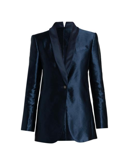GIORGIO ARMANI Women's Linen-Silk Tailored Blazer - Abyss Blue