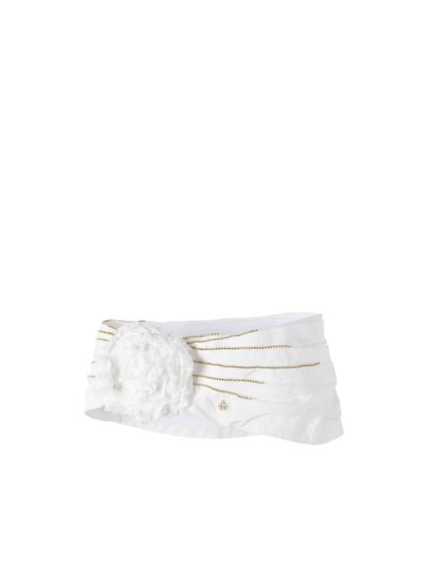 MAISON MICHEL Hiromi rose-embellished crystal-detail headband