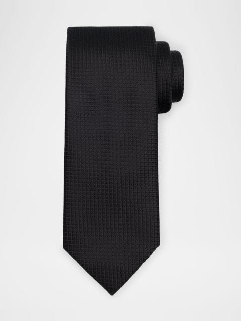 ZEGNA Men's Solid Textured Silk Tie