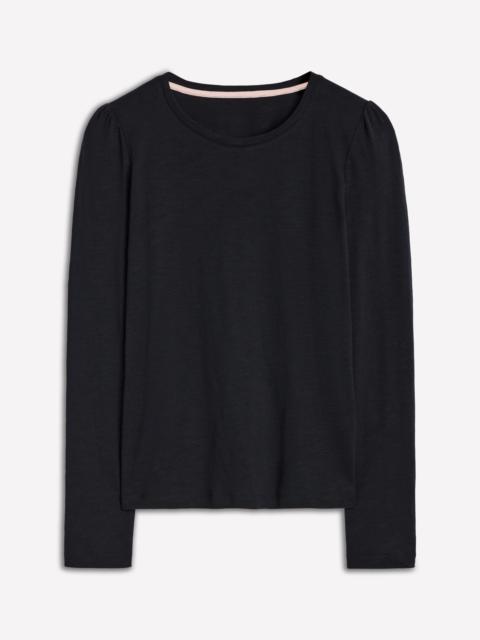 BODEN Cotton Crew Long Sleeve Top-Black