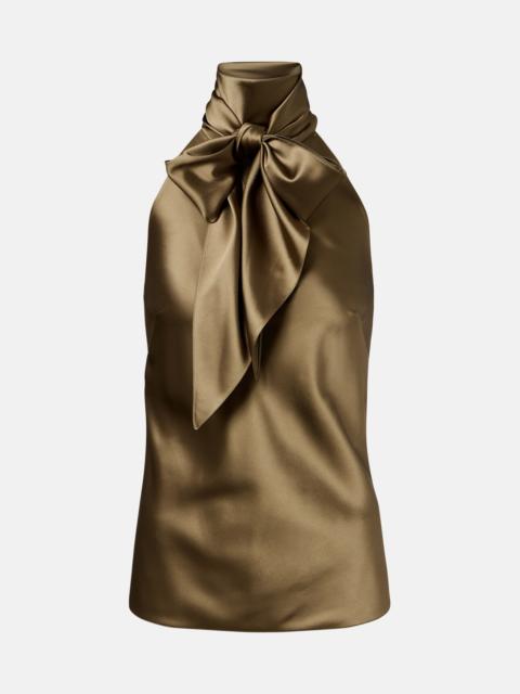 Ralph Lauren Chiltons tie-neck satin top