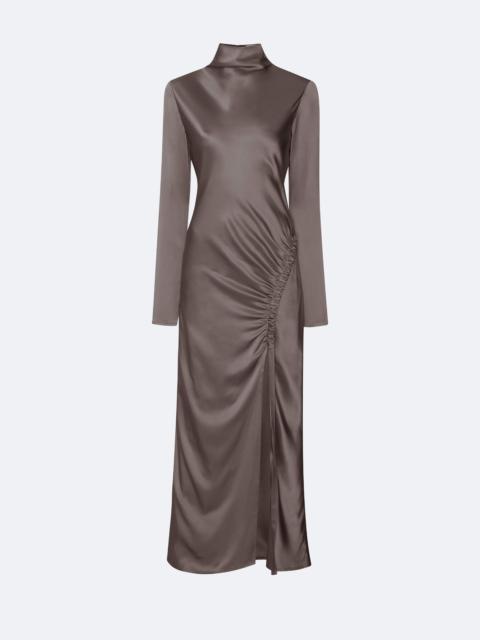 LAPOINTE Satin Bias Tab Dress With Slit