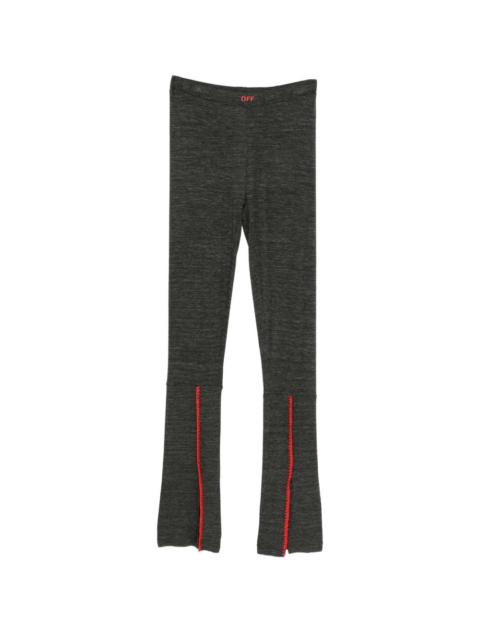 Off-White logo-print slit trousers