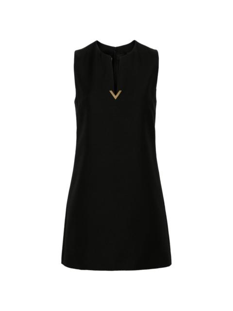 Valentino V Gold crepe mini dress