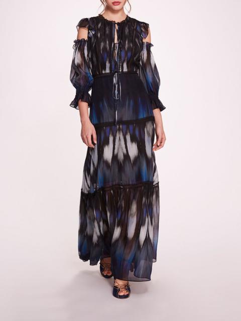 ABSTRACT VISCOSE MAXI DRESS