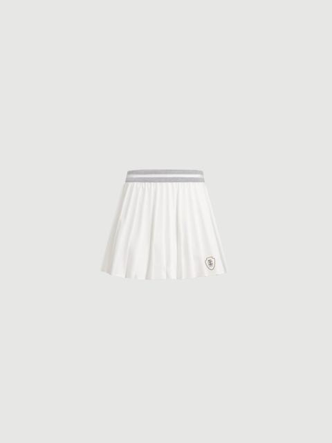 Brunello Cucinelli Techno poplin pleated skirt with logo