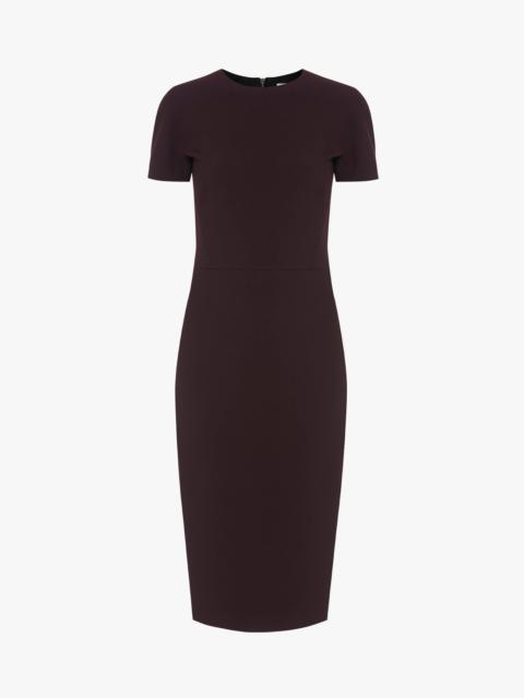 Victoria Beckham Fitted T-Shirt Dress In Deep Mahogany