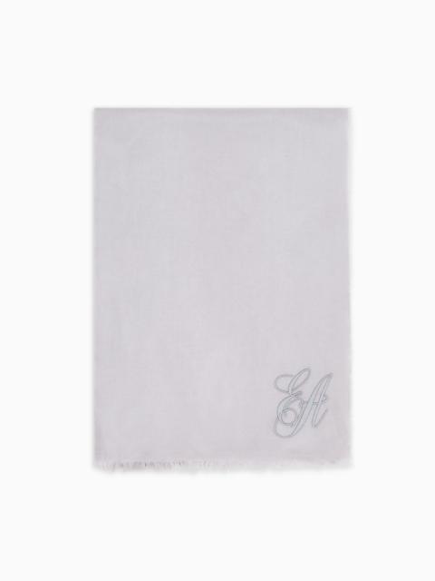 EMPORIO ARMANI OVERSIZED MODAL STOLE WITH EA SIGNATURE EMBROIDERY