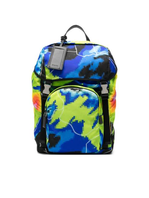 Prada pixel-print backpack