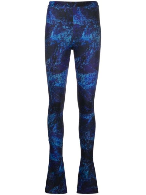 Off-White all-over logo-print flared trousers