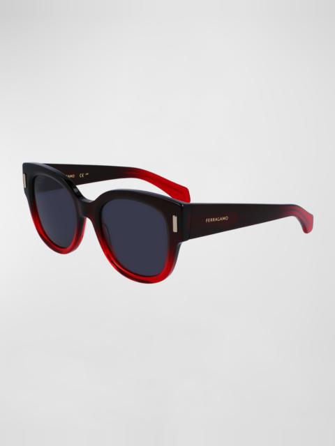 FERRAGAMO Rivets Acetate Cat-Eye Sunglasses