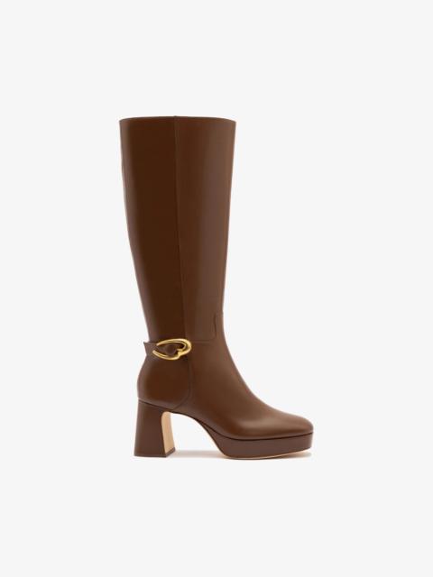 Larroudé Dolly Verona Hi Boot In Burnt Umber Leather