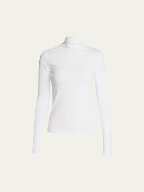 Vince Essential Long-Sleeve Cotton Turtleneck Top