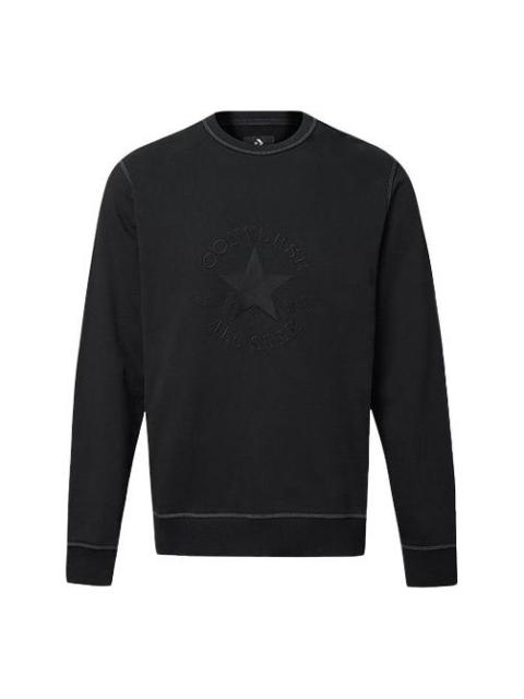 Converse Men's Converse Logo Printing Round Neck Pullover Black 10020819-001