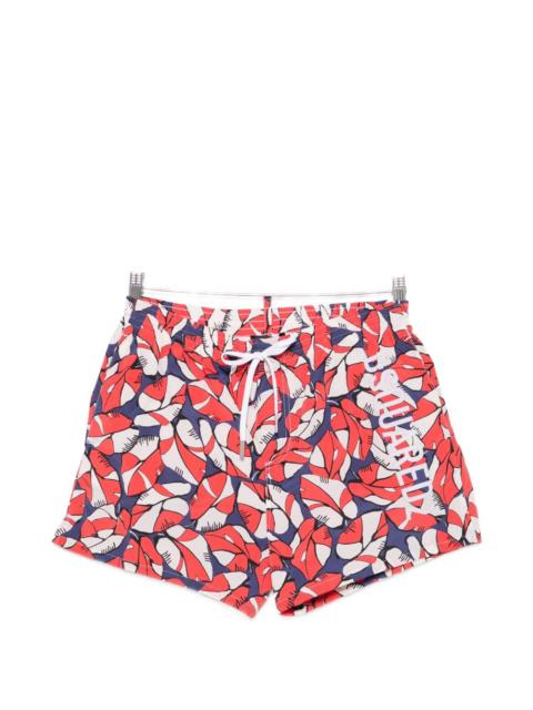 DSQUARED2 leaf-print logo-print swim shorts