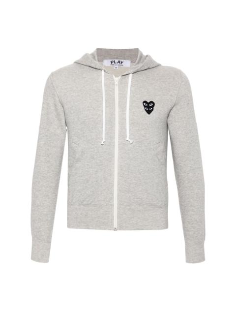 mélange-effect cotton hoodie