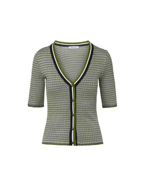 CALLIOPE KNIT BUTTON-FRONT TOP