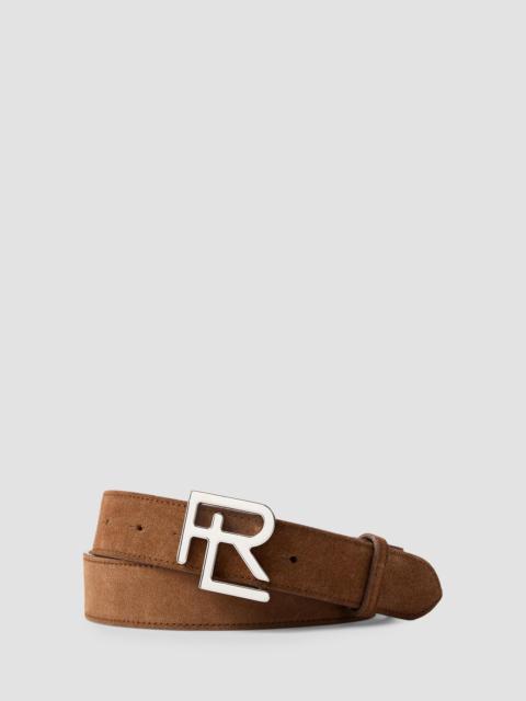 Ralph Lauren Men's Stacked R-Buckle Suede Belt - Honey Brown