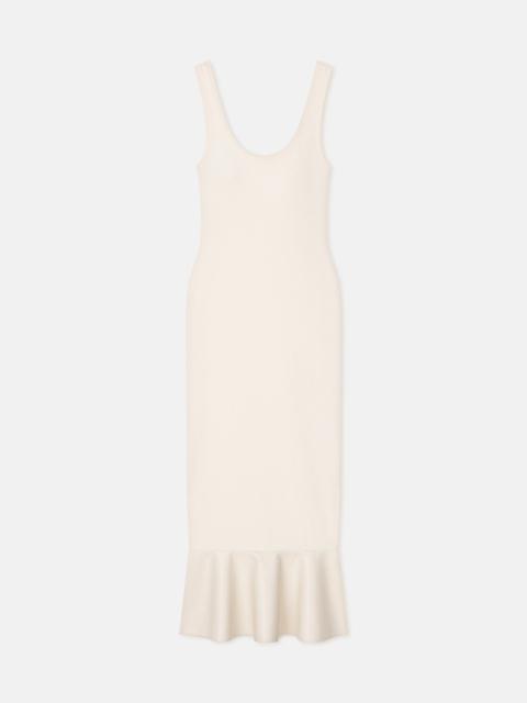 Nanushka Leather-Trimmed Ribbed-Jersey Midi Dress