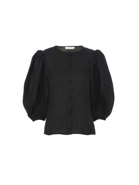 COLLARLESS BLOUSE