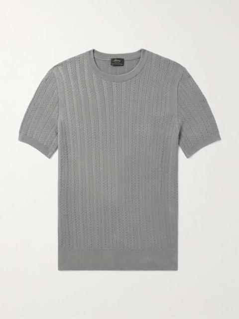 Slim-Fit Herringbone-Knit Cotton T-Shirt