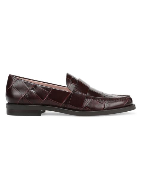 Favorite Daughter Women's Lola Croc-Embossed Leather Penny Loafers - Deep Bordeaux