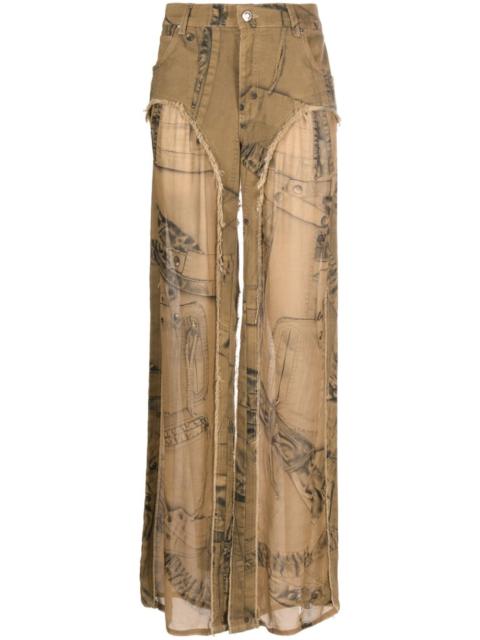 Blumarine semi-sheer panel trousers