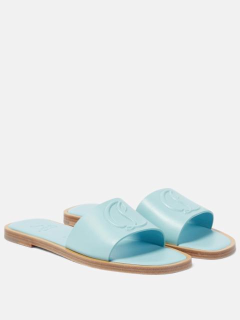 Christian Louboutin CL embossed leather mules