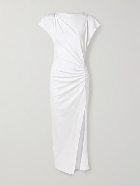 Isabel Marant Nadela Asymmetric Gathered Cotton-jersey Maxi Dress