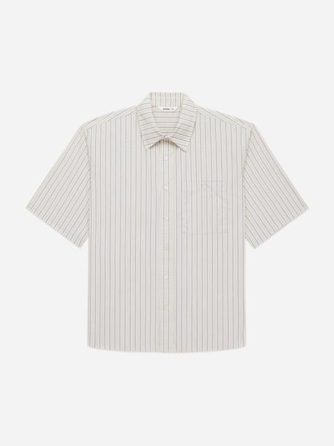3sixteen Short Sleeve Commuter Shirt - Tan Stripe