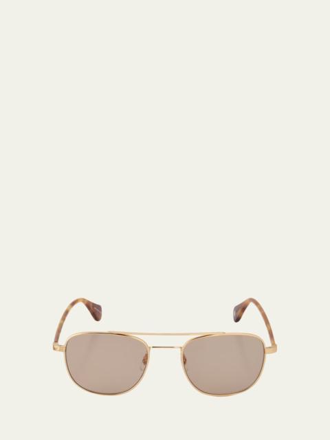 Garrett Leight Men's Clubhouse II Sun Aviator Sunglasses