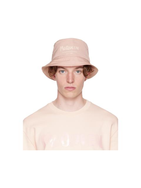 Alexander McQueen Pink Graffiti Bucket Hat