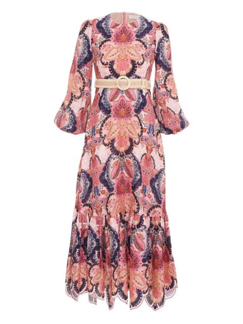 Zimmermann LAUREL BILLOW EMB MIDI DRESS