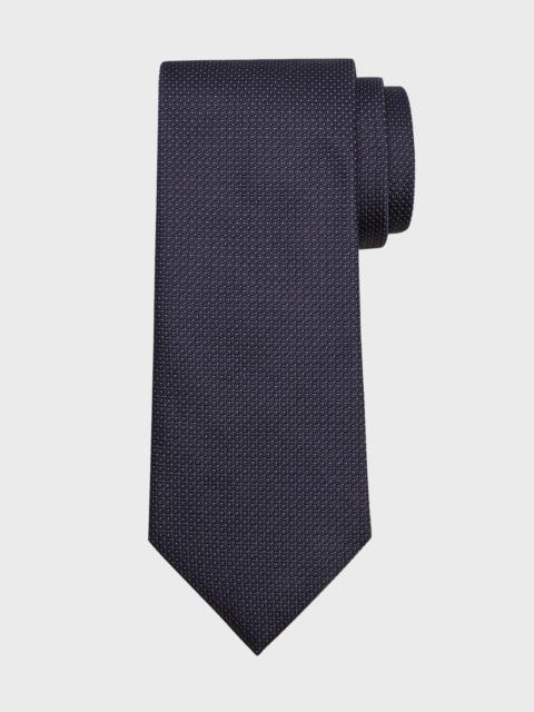 ZEGNA Men's Micro-Geometric Silk Tie