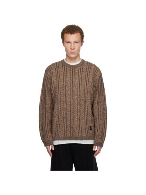 Wooyoungmi Brown Wool Blend Herringbone Sweater