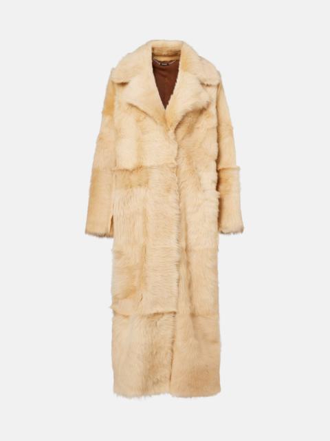 NOUR HAMMOUR Evita Long shearling coat