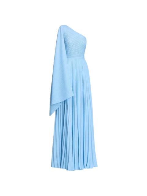 SOLACE LONDON The Maci pleated one-shoulder maxi dress