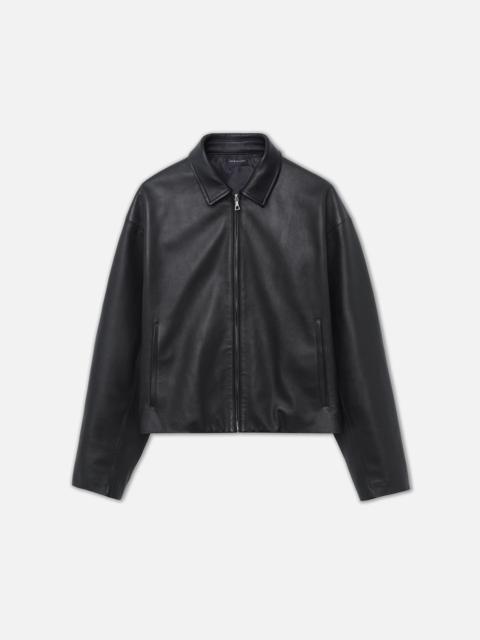 John Elliott LEATHER CROPPED ZIP JACKET