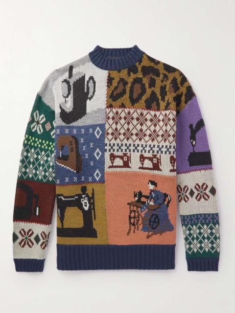 Kapital Kurogane Mishin Jacquard-Knit Wool-Blend Sweater