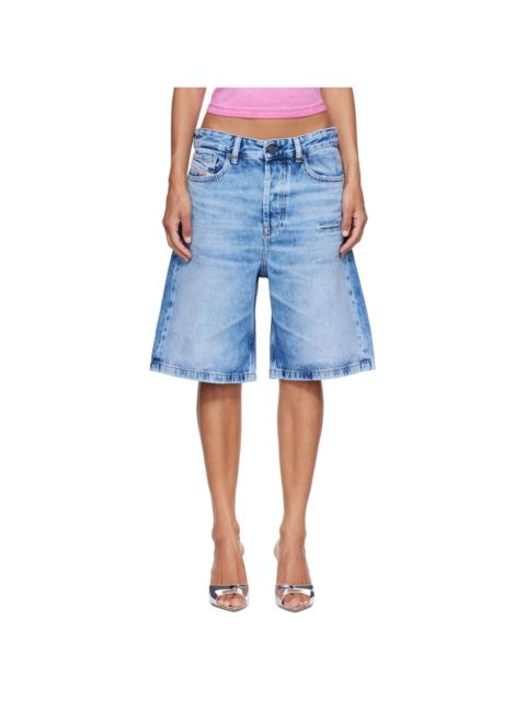 Diesel Blue Relaxed Fluid Denim Shorts