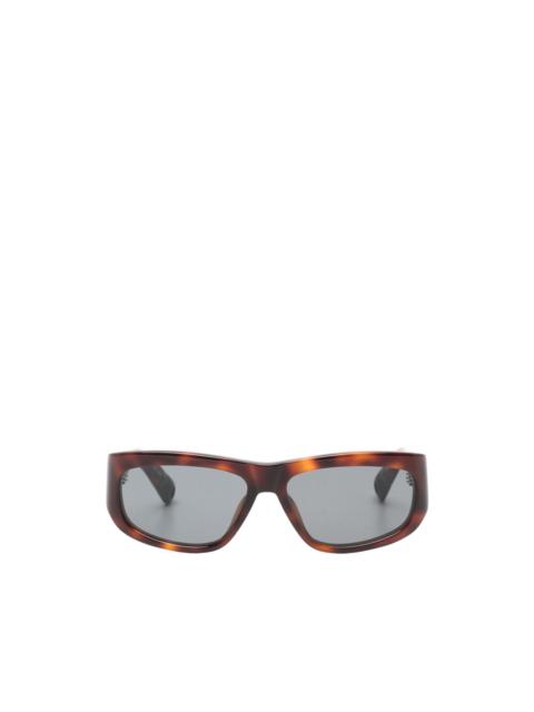 JACQUEMUS Pilota tortoiseshell-effect rectangle-frame sunglasses