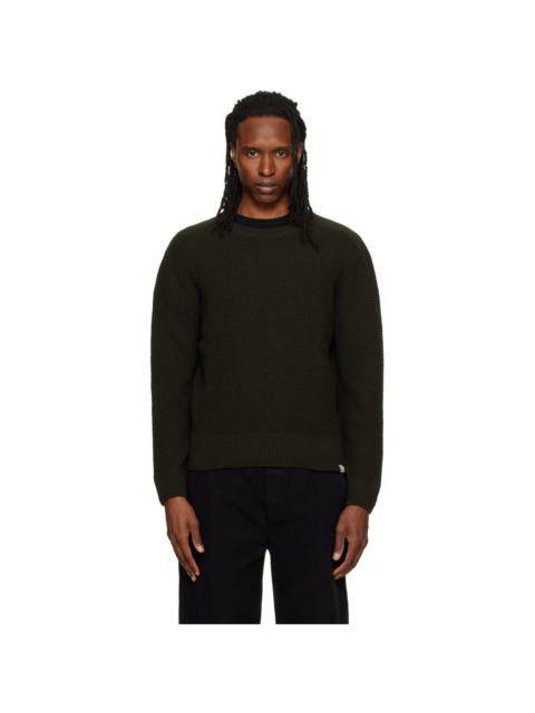 Merz b. Schwanen Khaki BLADE02 Waffle Structured Sweater