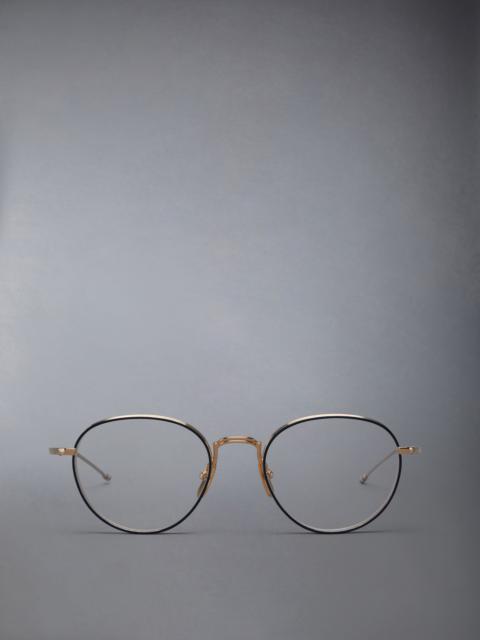 Thom Browne ROUND EYEGLASSES IN ACETATE AND TITANIUM