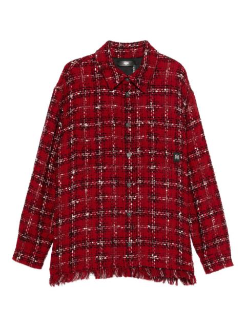 frayed checked shirt