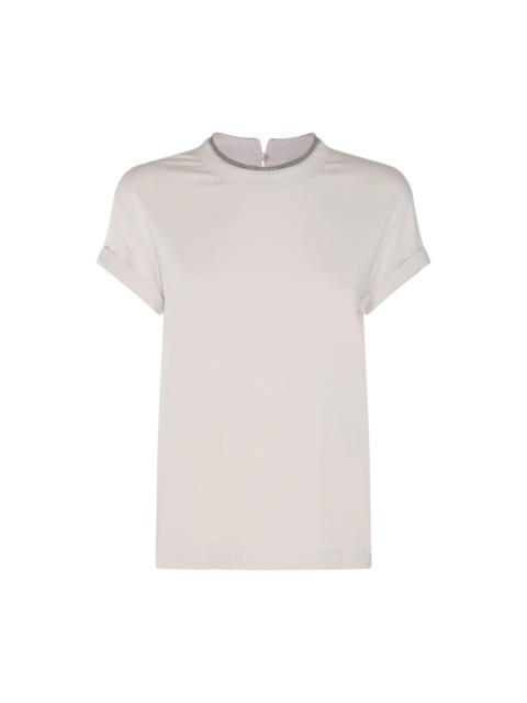 light beige cotton blend t-shirt
